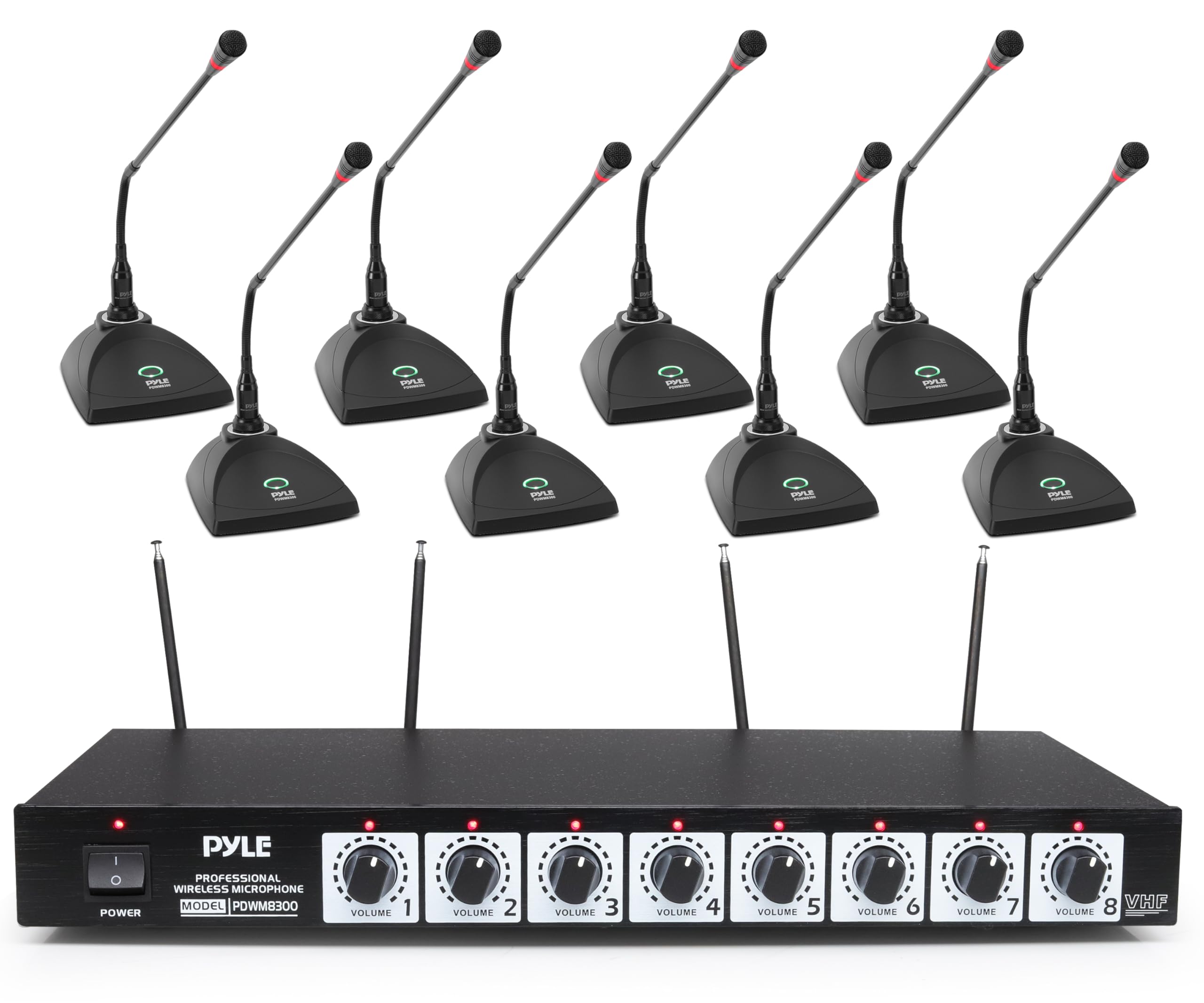 Amazon.com: Pyle 8 Channel Wireless Microphone System - Portable